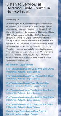Doctrinal Bible Church