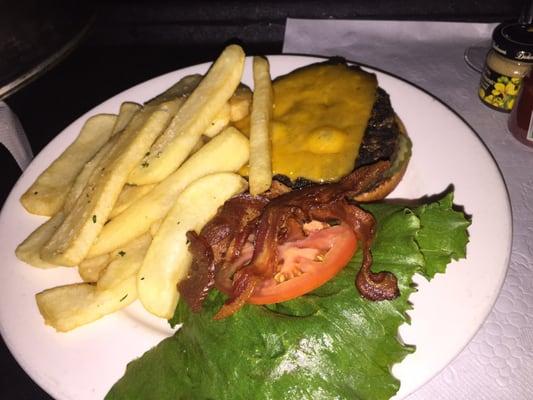 The fries were really delicious, the burger was a little salty