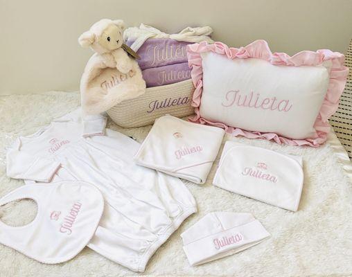 Take me Home Set! 100% Pima Cotton Baby Pillow, a Basket for essential a cozy Lamb to decorate your baby room, a great gift for baby shower.