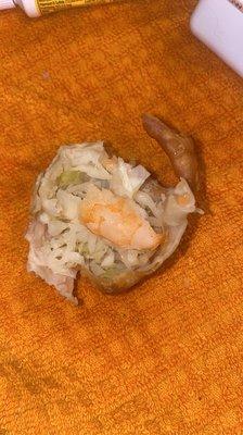 Shrimp in my VEGETABLE eggroll