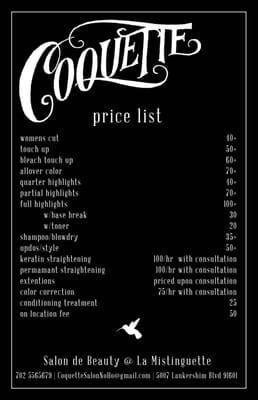 Price List