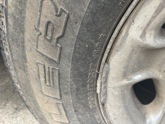Wore out tires
