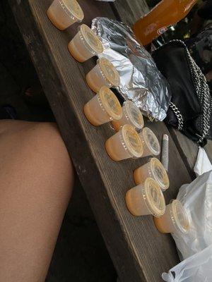 The extra sauce I paid for . Usually they give u one in ur plate half full so I paid extra for more but the audacity they have . .