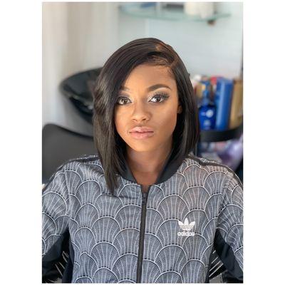 Quick weave with closure #bob #prom