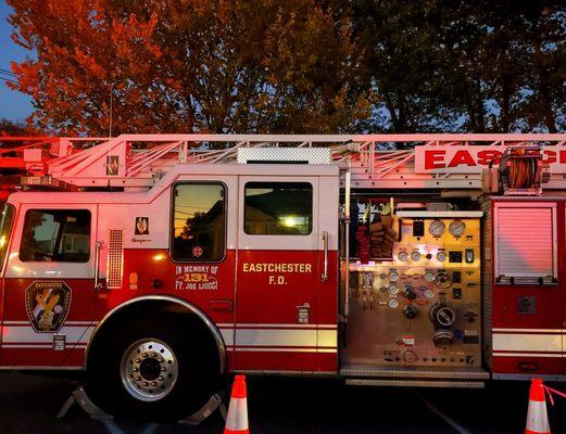 Eastchester Fire truck at the Halloween Town Hall lot celebration - 10/27/2023