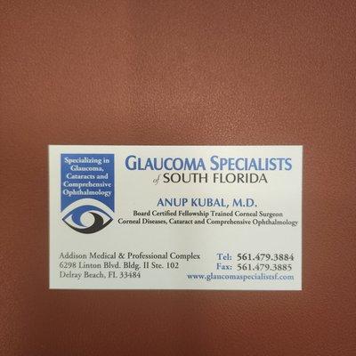 Business Card of Dr. Acupuncture Kubal