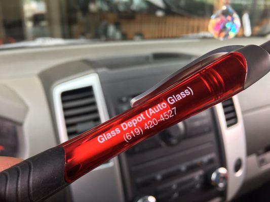 He gave me a free pen