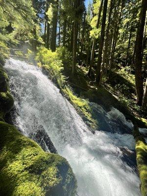 Waterfall trip a couple miles away from camp