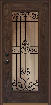 Fiberglass door with full glass