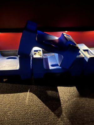 Puke and really dirty booster seats in theater 1
