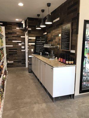 12 taps for pints/growlers at the Canewood store.
