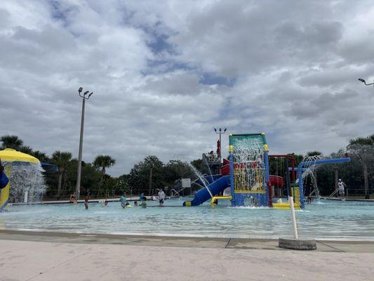 The splash pad area