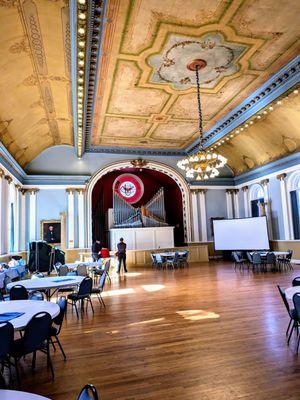 Setting up our Mason & Hamlin Model A for the Bert Coble Singers to use at their Cumberland University concert! What an amazing show!