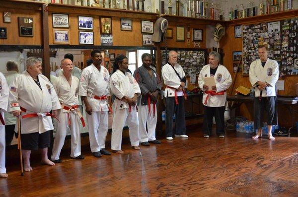 Indoor monthly Black Belt workout.
