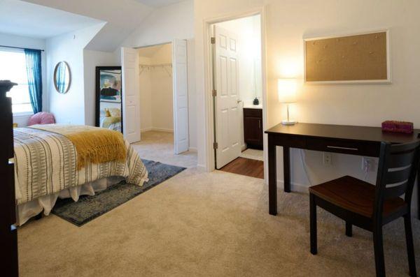 Bedroom and Desk Area.