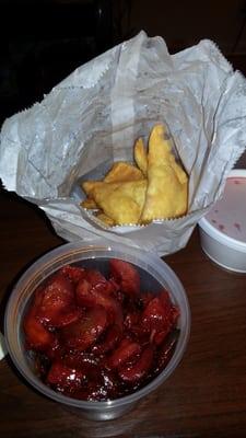 Boneless BBQ ribs and cheese wontons YUMMY