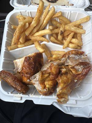 1/2 chicken with French fries