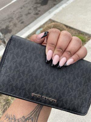 medium french tip coffin nails