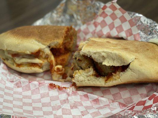 Meatball parmigiana 7/10. Needs more sauce