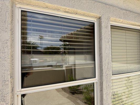 Recently replaced dual glass unit that had moisture inside