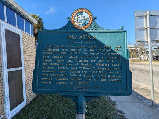 Palatka Historical Marker