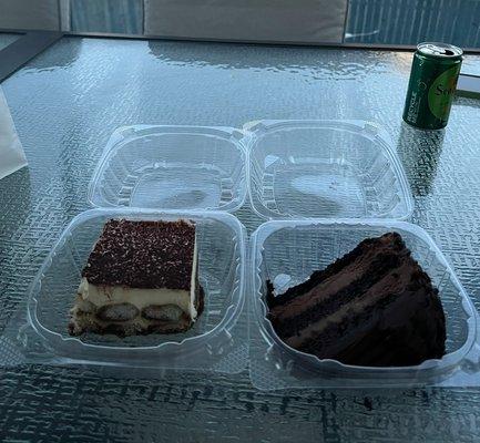 Tiramisu & chocolate mousse cake
