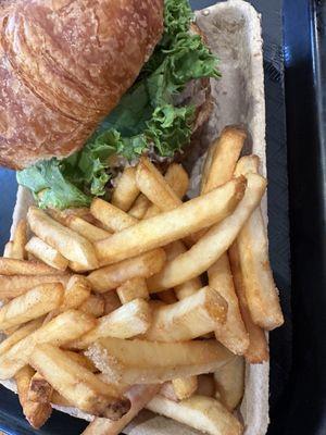 Chicken Salad Croissant with fries