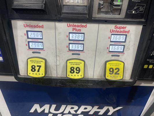 Today's gas prices
