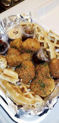 2 orders in 8 hours of this deliciousness. Cauliflower wingz and waffles!