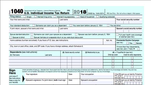 New Post card returns for individual- 1040