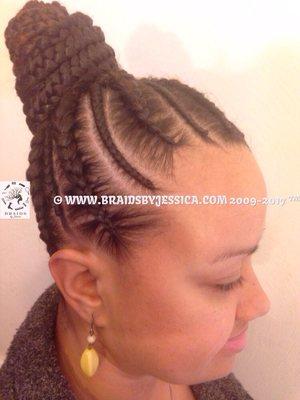 Women's Cornrow Extension Updo. $140. Discounts are run periodically on our website.