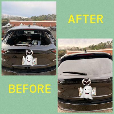 Before after back glass