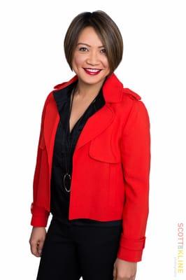 Christina Carrasco looks great in this red jacket.