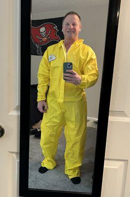 This is me in my Hazmat suit