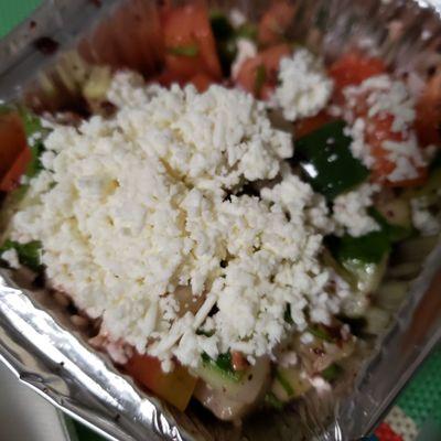 Upgraded shepherd salad with feta cheese