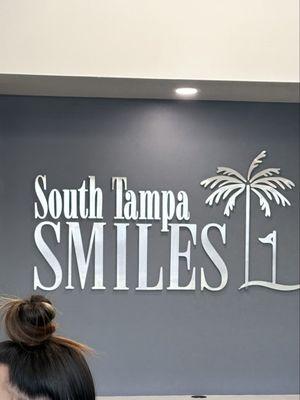 Logo at the front desk