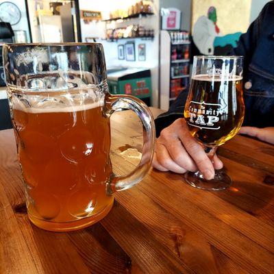 Low Tide Pineapple Wheat (1 Liter) $11 & a Narragansett $4