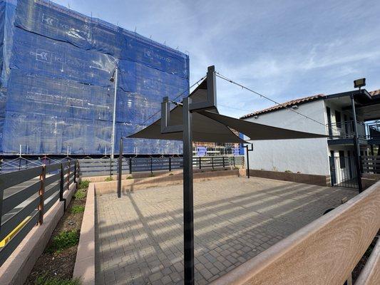 Outside patio area with no furniture