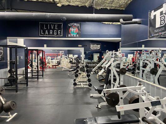 The machines and free weights at Strong Inc.