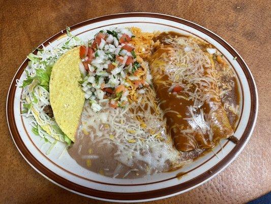 2 enchiladas 1 taco