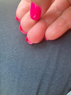 Gel polish they got UNDER my nail.