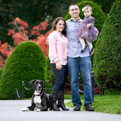 Family photo in Boston Public Gardens