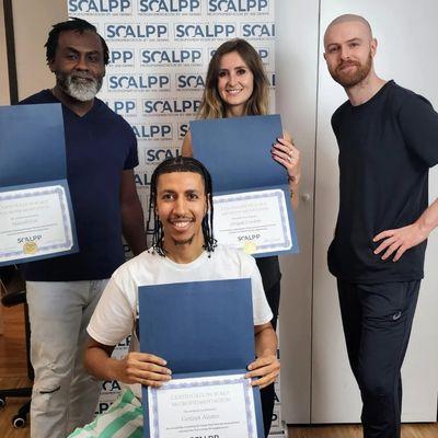 Scalp Micropigmentation Training Houston Texas - Abigail from Montana, Getinet from Minneapolis, Marcell from Nebraska