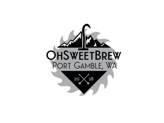 OhSweetBrew honors the long history of logging and longshore of this town with its logo.