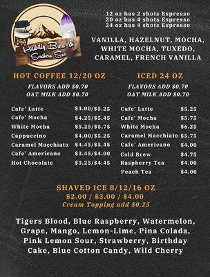 Menu (We Have Off Menu Items as Well)