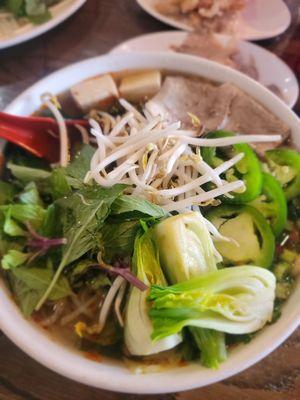 Beef tri tip and tendon pho.