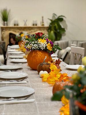 Photo of the thanksgiving table setup