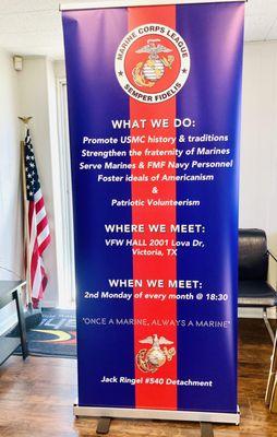 Banner Stand for Marine Corps League