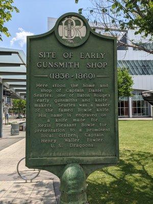 Site of Early Gunsmith Shop Marker