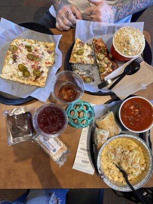 Mac and cheese, Chicken Bacon Jalapeno Ranch, Rustic Vegetable Bean, Chicken Potpie, Fudge Brownie, Marshmallow Bar